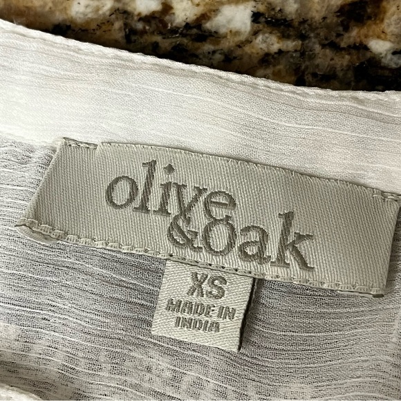 Olive+Oak Romantic Sheer White Blouse Embroidery Long Sleeve Flow Boho Chic XS - Picture 11 of 11